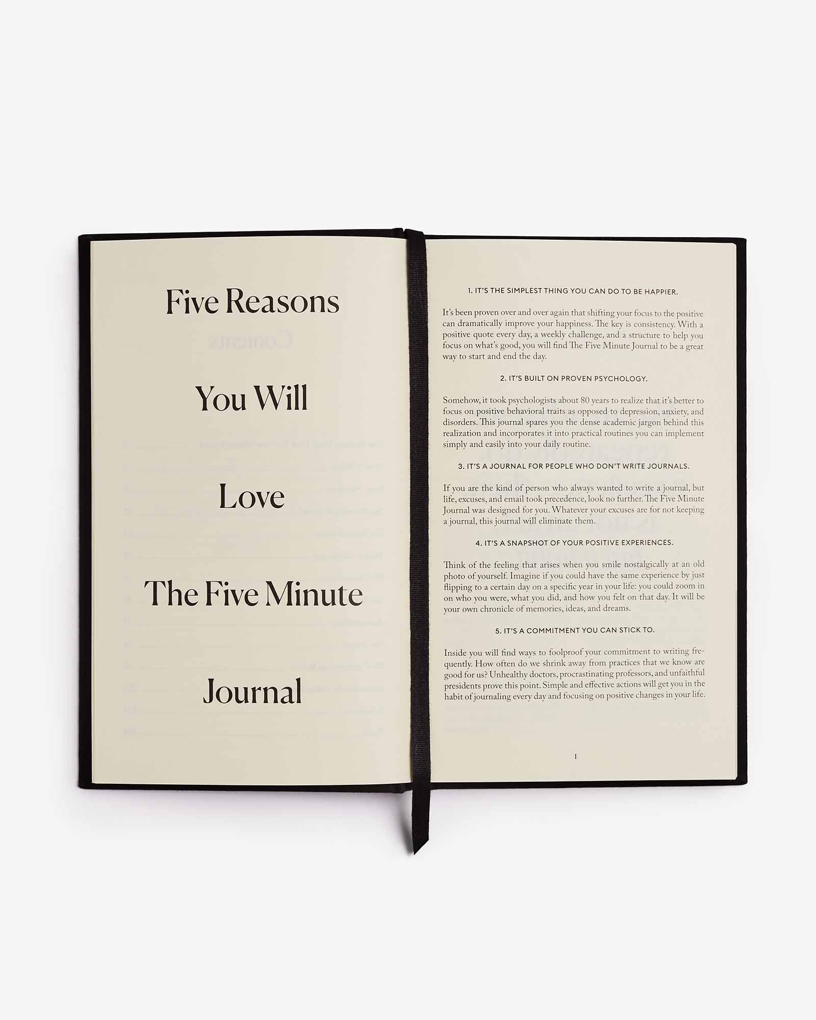 The Five Minute Journal – Bold Black | Daily Guided Journal | Gratitude & Mindfulness