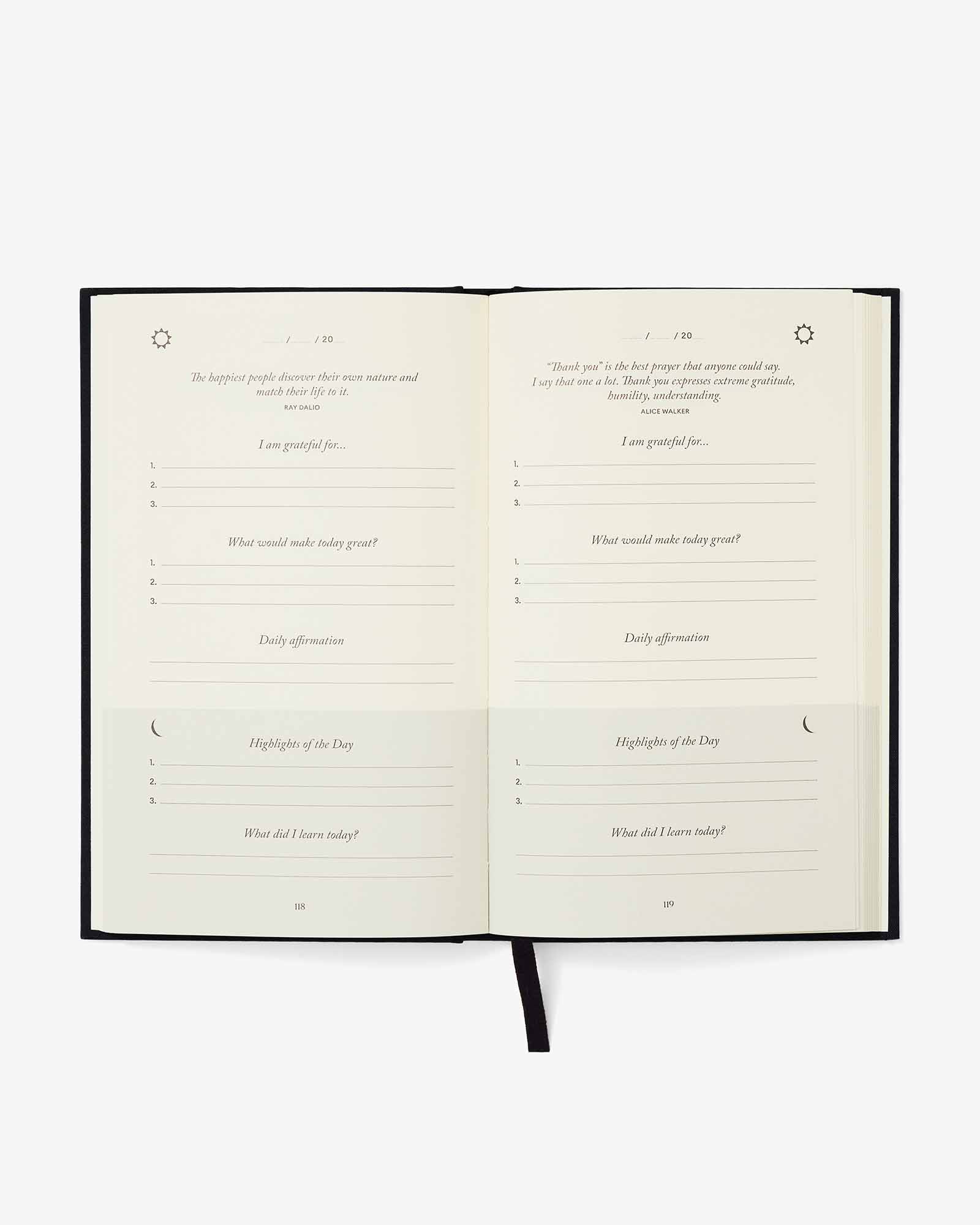 The Five Minute Journal – Bold Black | Daily Guided Journal | Gratitude & Mindfulness