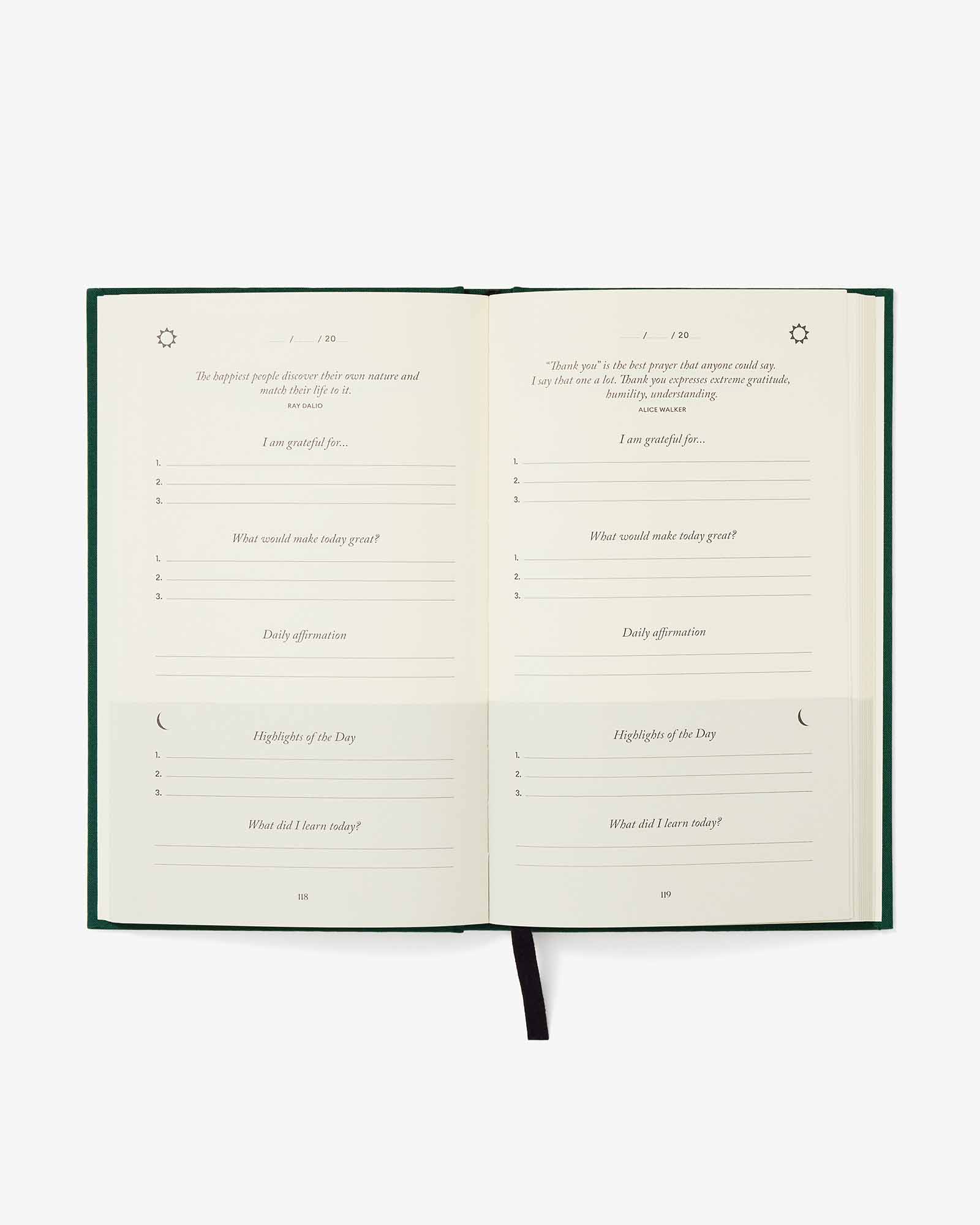 The Five Minute Journal – Earth Green | Daily Guided Journal | Gratitude & Mindfulness