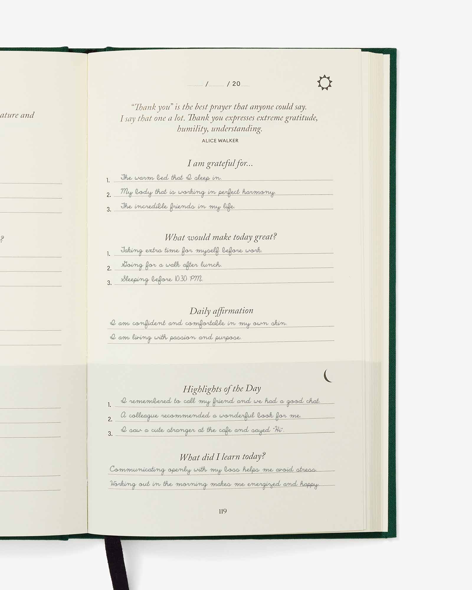 The Five Minute Journal – Earth Green | Daily Guided Journal | Gratitude & Mindfulness