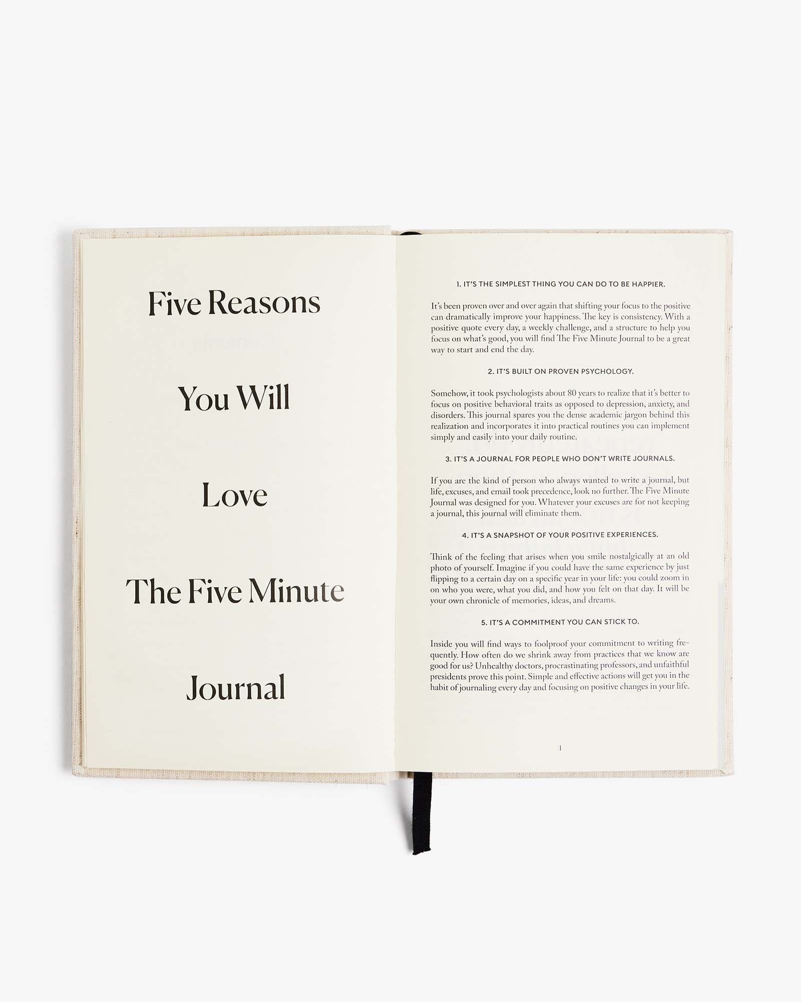 The Five Minute Journal – Original Linen | Daily Guided Journal | Gratitude & Mindfulness