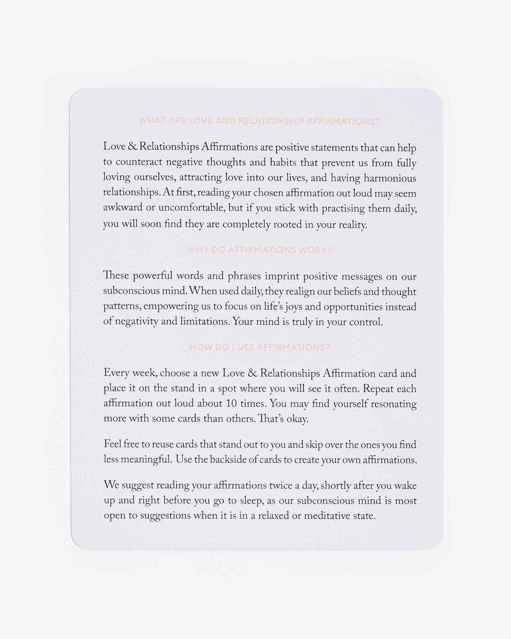 Mindful Affirmations for Love & Relationships | Affirmation Card Deck | Connection & Self-Love