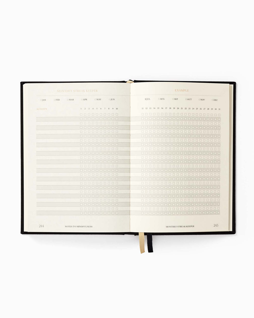 Notes to Mindfulness Journal – Stone Black | Guided Mindfulness Journal | Daily Reflection