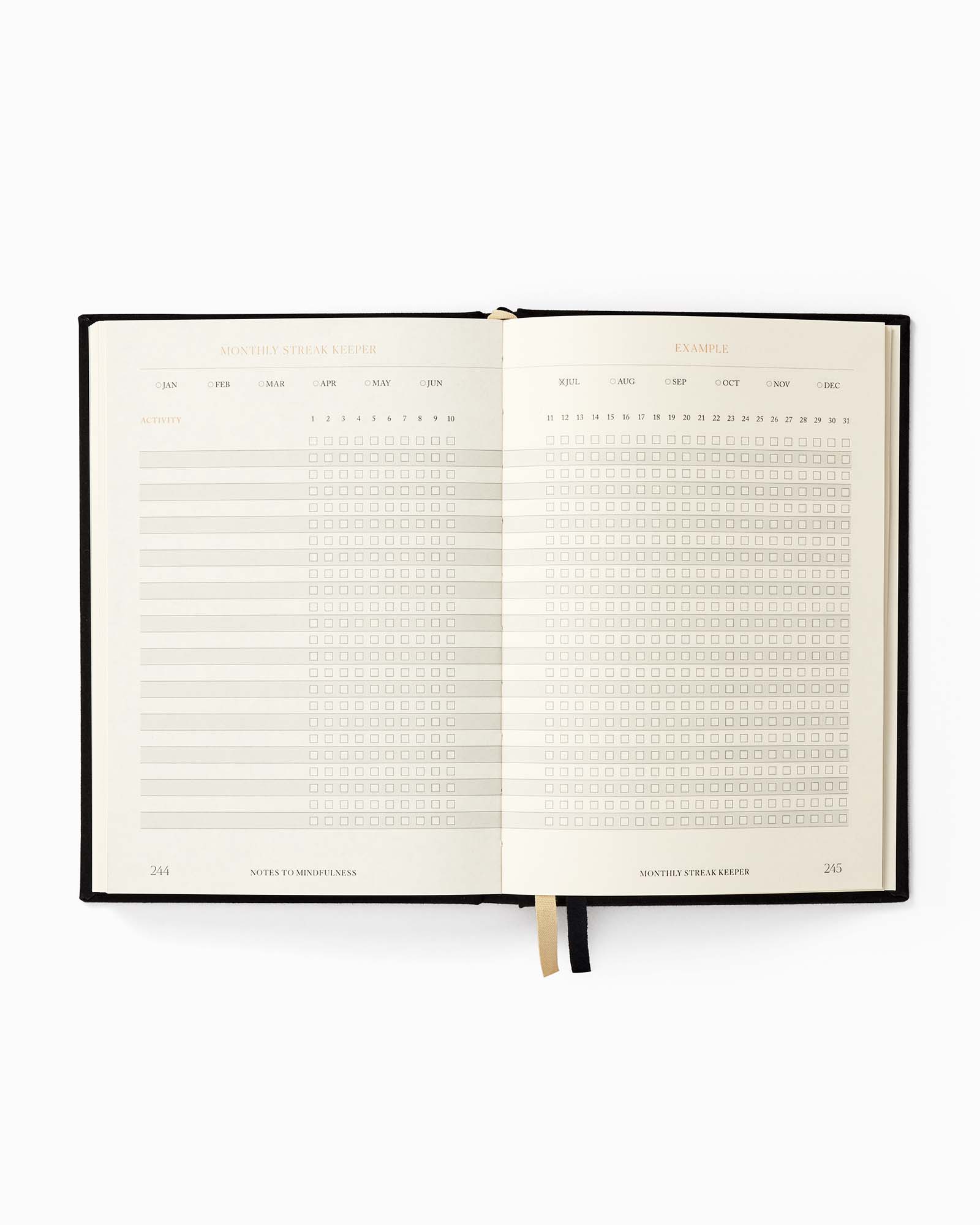 Notes to Mindfulness Journal – Stone Black | Guided Mindfulness Journal | Daily Reflection