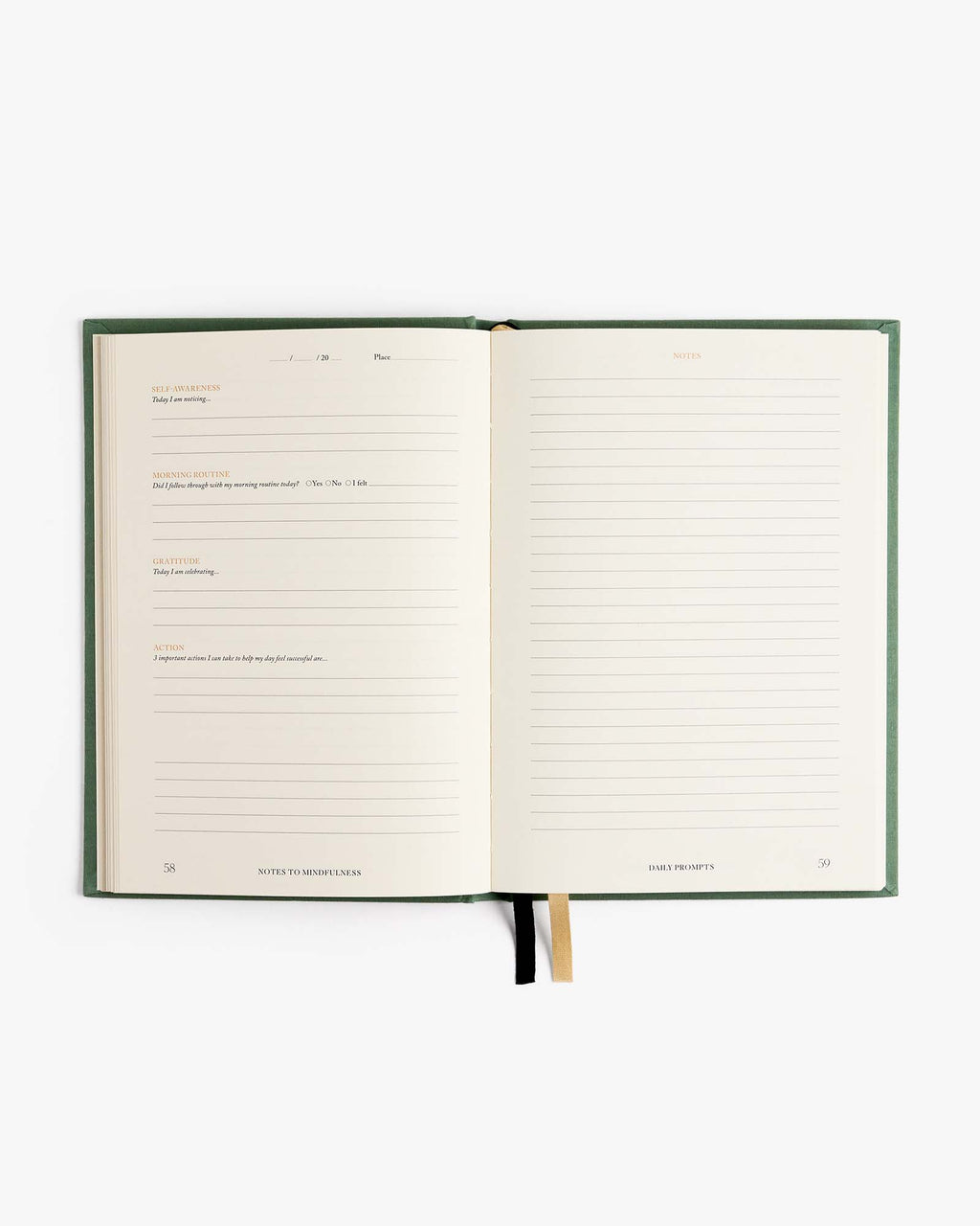 Notes to Mindfulness Journal – Sage | Guided Mindfulness Journal | Daily Reflection