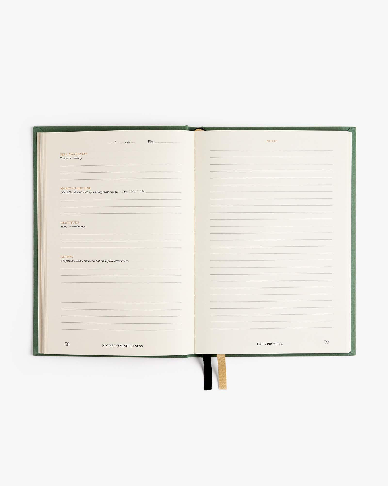 Notes to Mindfulness Journal – Sage | Guided Mindfulness Journal | Daily Reflection