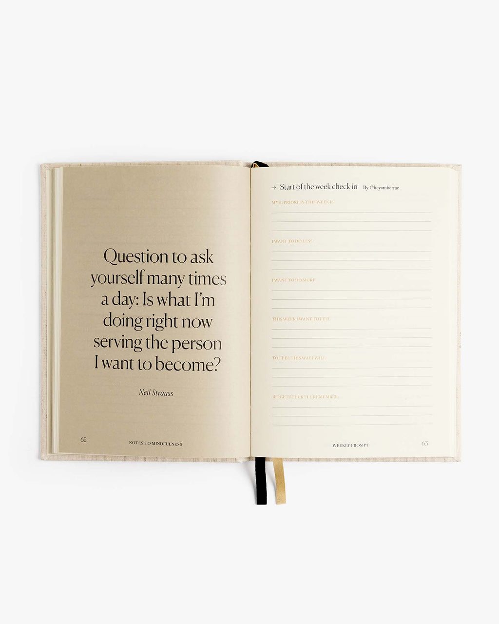 Notes to Mindfulness Journal – Linen | Guided Mindfulness Journal | Daily Reflection