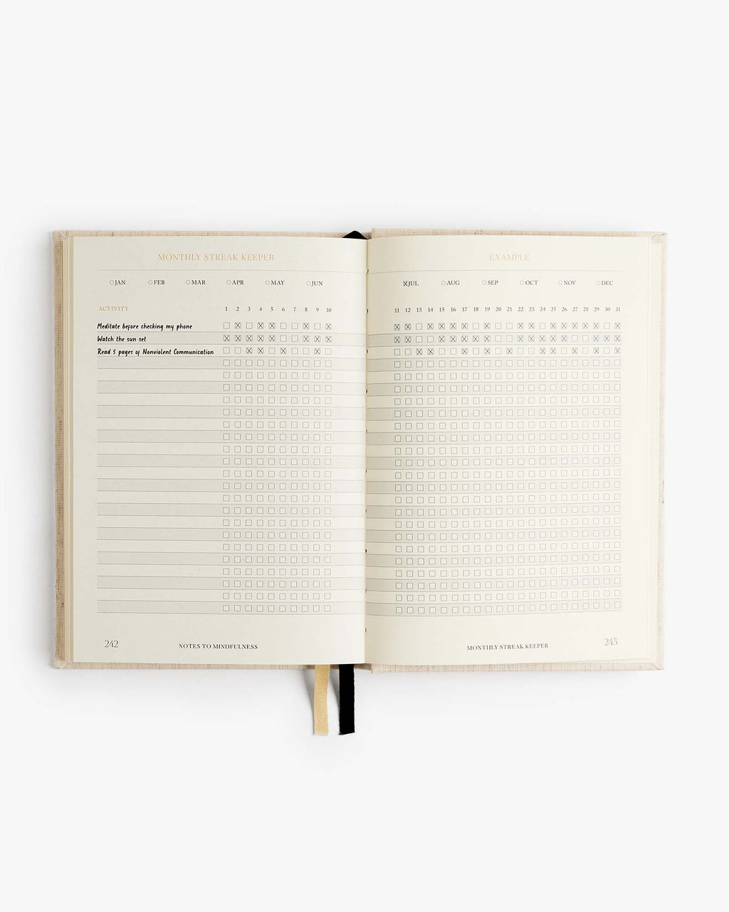 Notes to Mindfulness Journal – Linen | Guided Mindfulness Journal | Daily Reflection