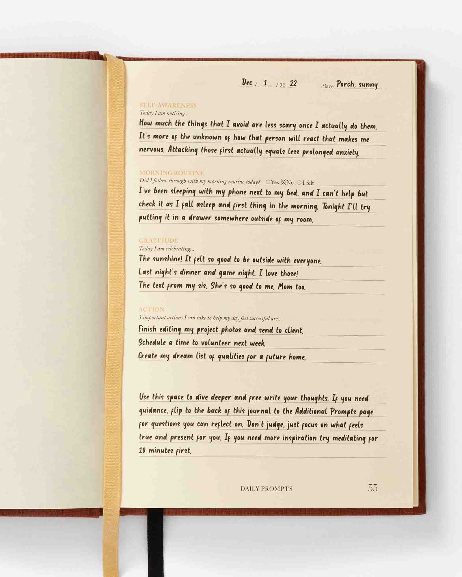 Notes to Mindfulness Journal – Sunset Orange | Guided Mindfulness Journal | Daily Reflection