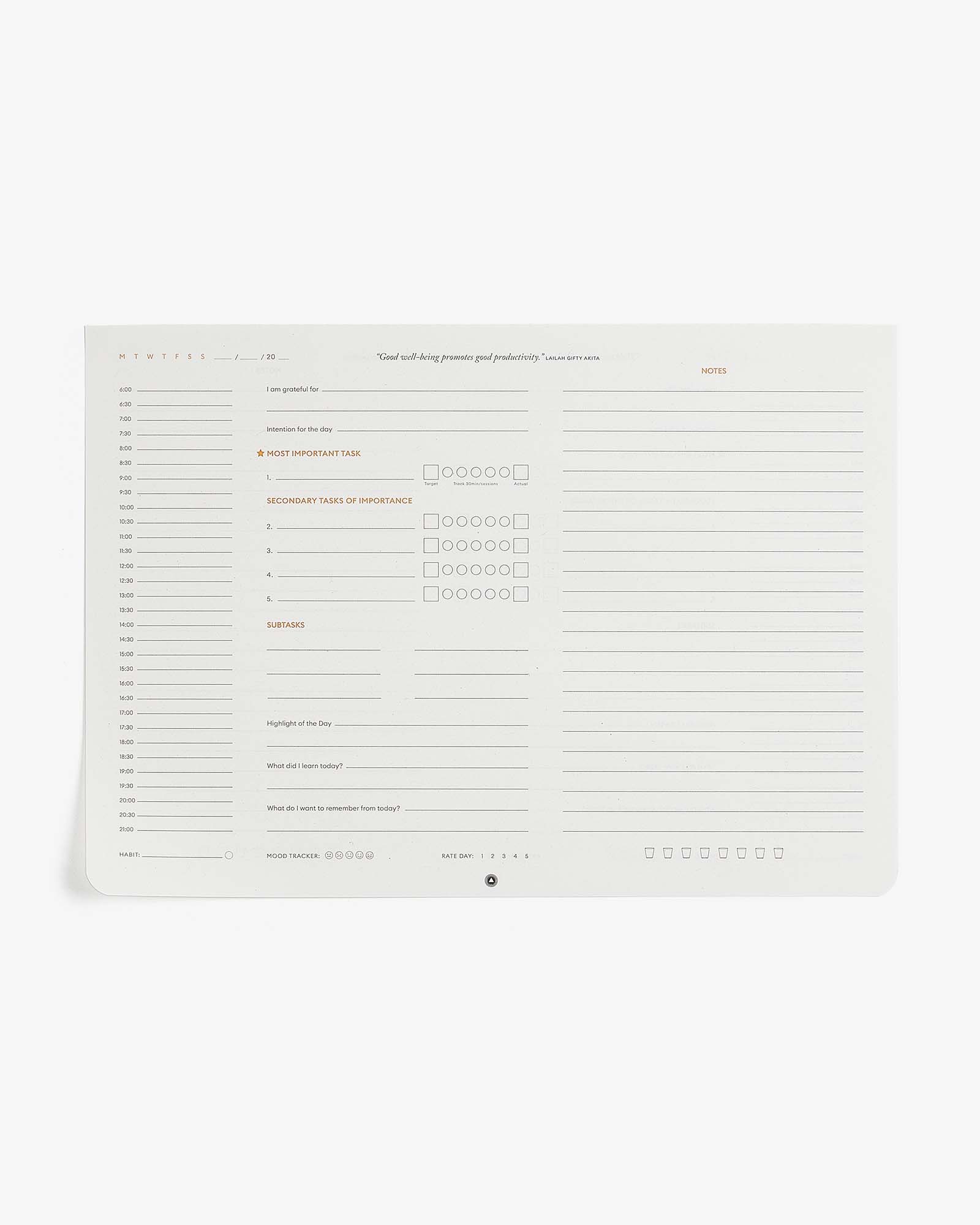 Productivity Daily Desk Pad | Daily Planning Notepad | Focus & Time Management