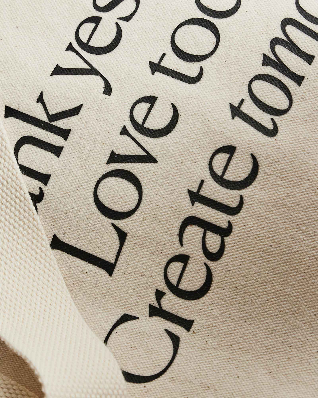 Organic Cotton Tote Bag | Thank Yesterday. Love Today. Create Tomorrow. | Eco-Friendly Reusable Bag