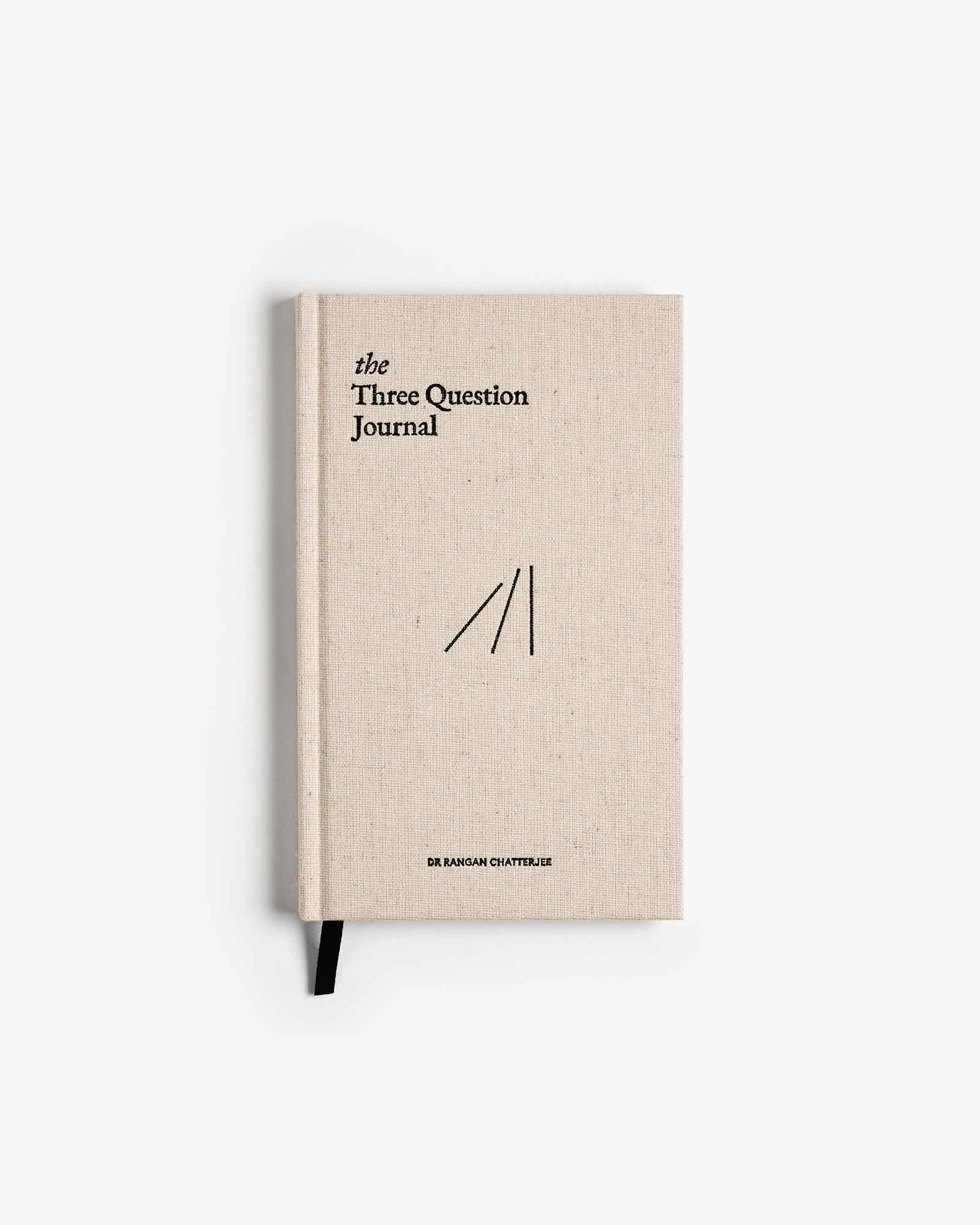 The Three Question Journal – Linen | Daily Guided Journal | Mindfulness & Self-Reflection