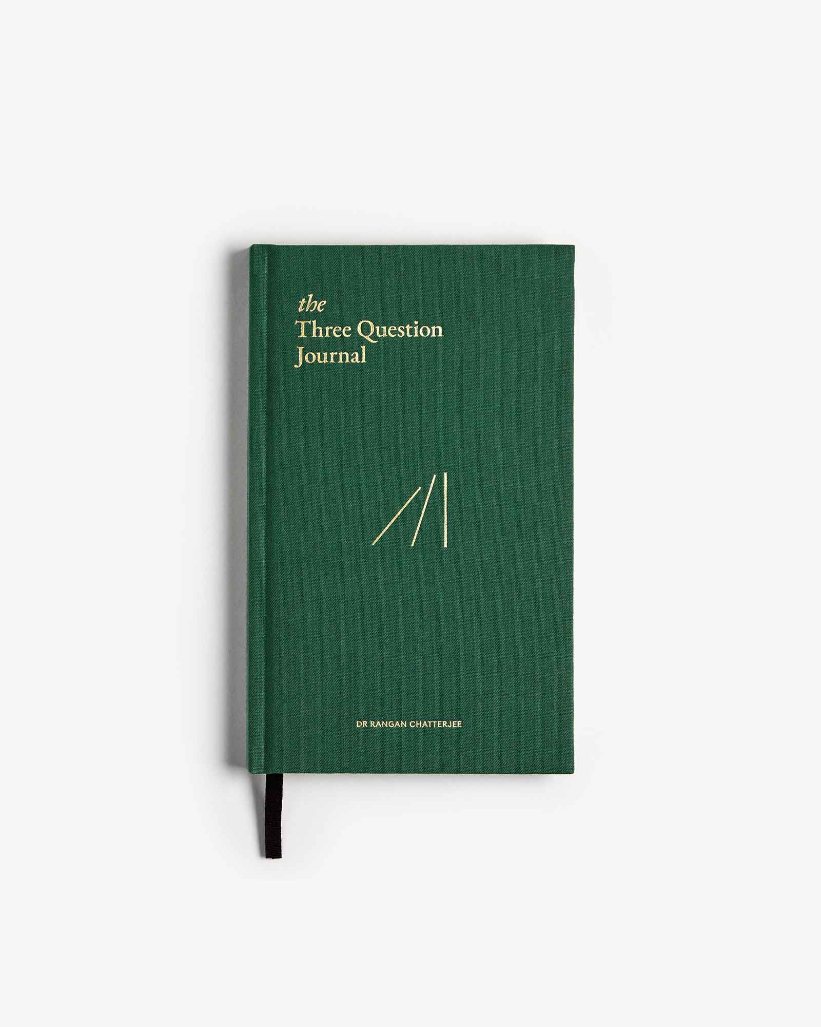 The Three Question Journal – Green | Daily Guided Journal | Mindfulness & Self-Reflection