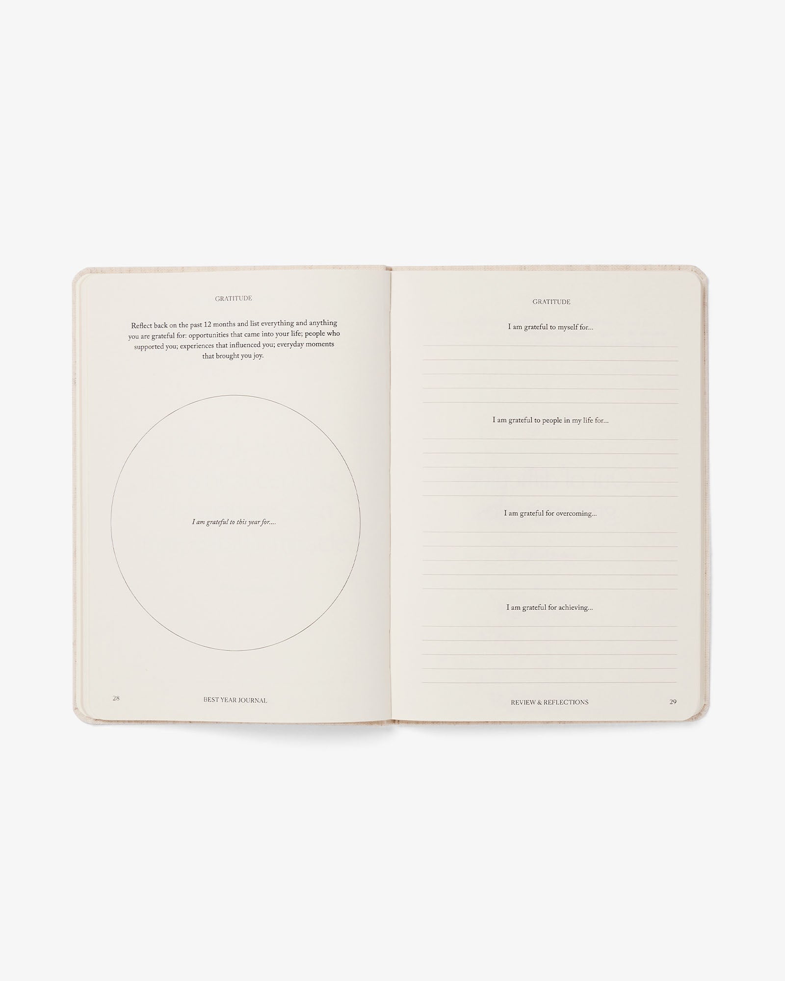 Best Year Journal Essential – Oat | Compact Goal-Setting Journal | Mindfulness & Productivity