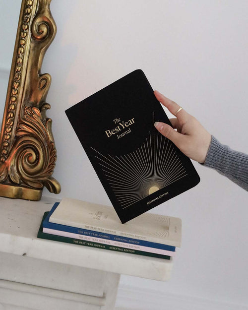 Best Year Journal Essential – Black | Compact Goal-Setting Journal | Mindfulness & Productivity