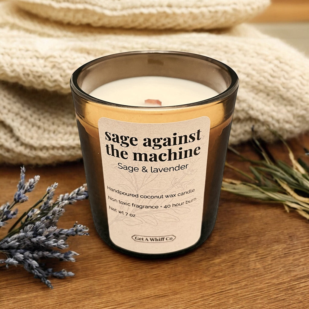Minimalist Amber Candles – Choose Your Scent | Soy Wax Candle in Amber Glass | Home Fragrance