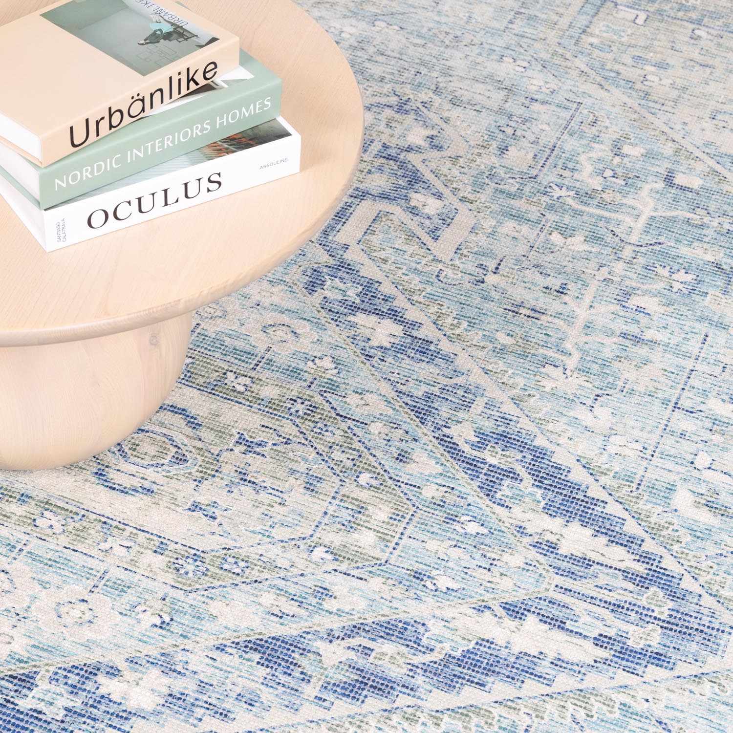Byers Handmade Cotton-Blend Aqua Rug | Handwoven Area Rug | Boho Home Decor