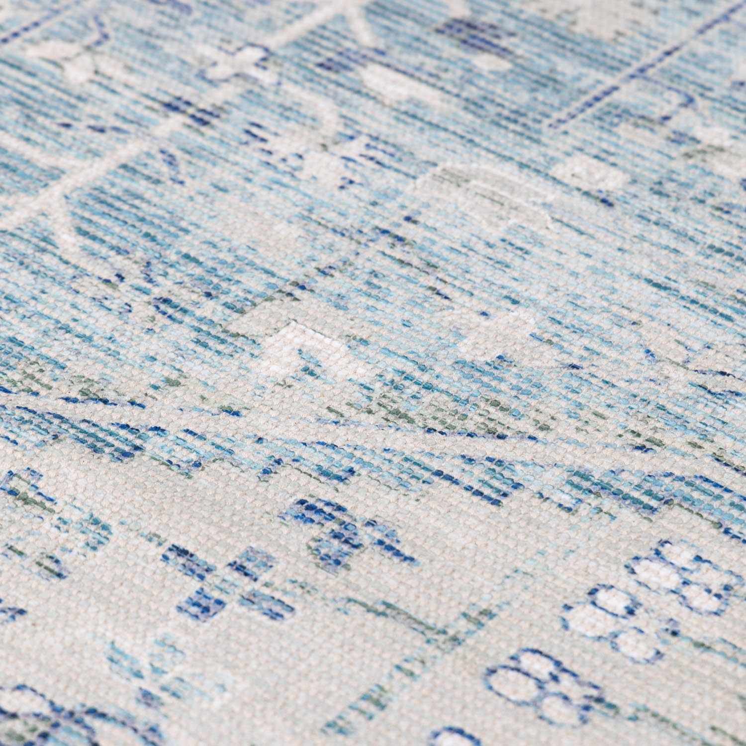 Byers Handmade Cotton-Blend Aqua Rug | Handwoven Area Rug | Boho Home Decor