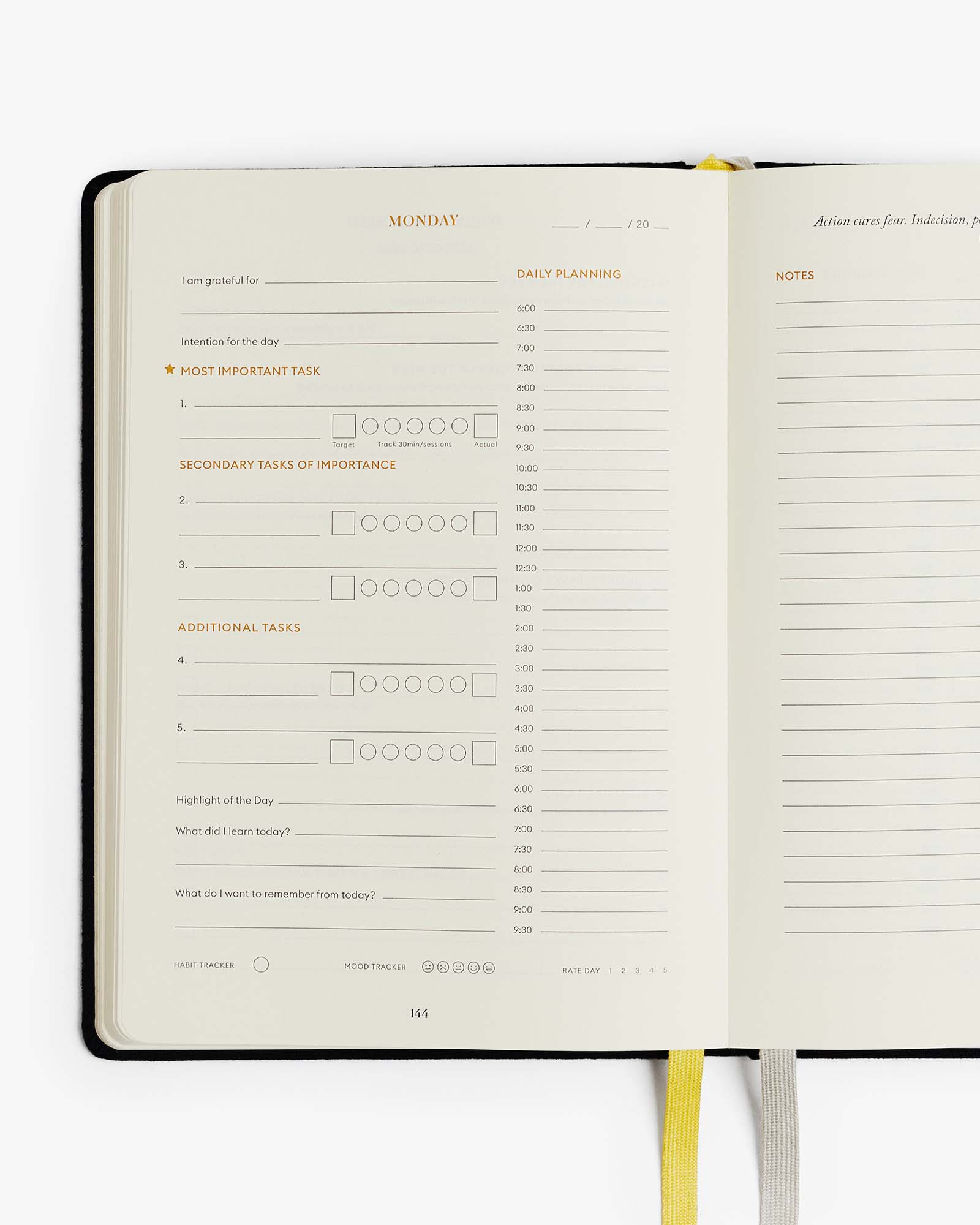 Productivity Planner – Black | Weekly Goal & Focus Planner | Time Management & Organization